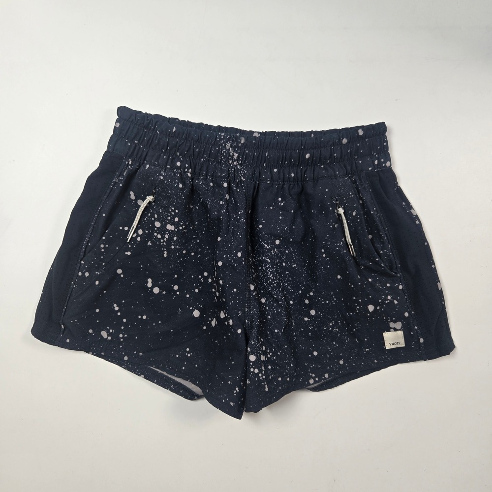 Vuori Performance Shorts Women XS Blue Splatter Print Active VW367ue